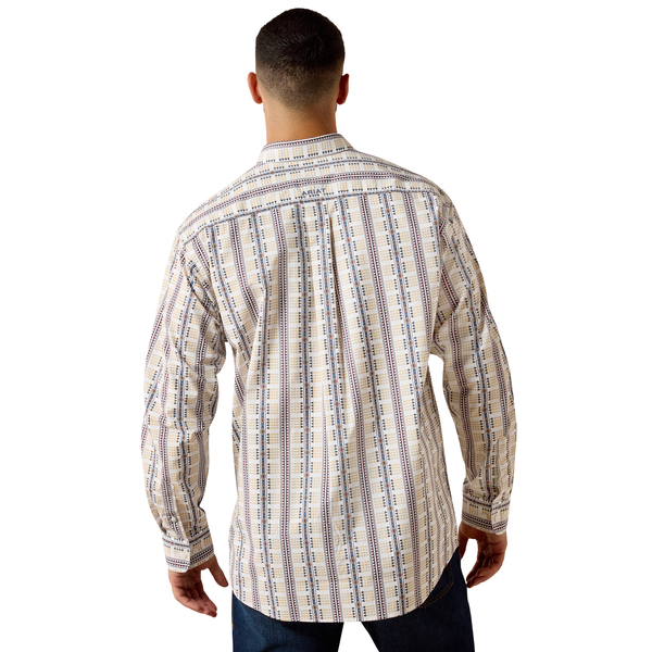 ARIAT MENS TEAM DANIEL LS SHRT WHITE MULTI SOUTHWEST /BLUE 10073627