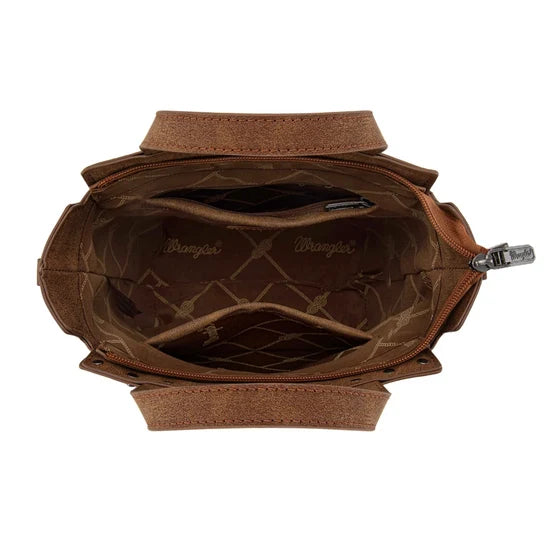 BOLSO TOTE/BANDOLERA DE PIEL DE VACA AUTÉNTICA WRANGLER WG252-8014BR