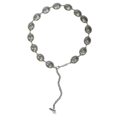 ANGEL RANCH WOMENS SILVER FLORAL  CONCHO CHAIN BELT D140005136