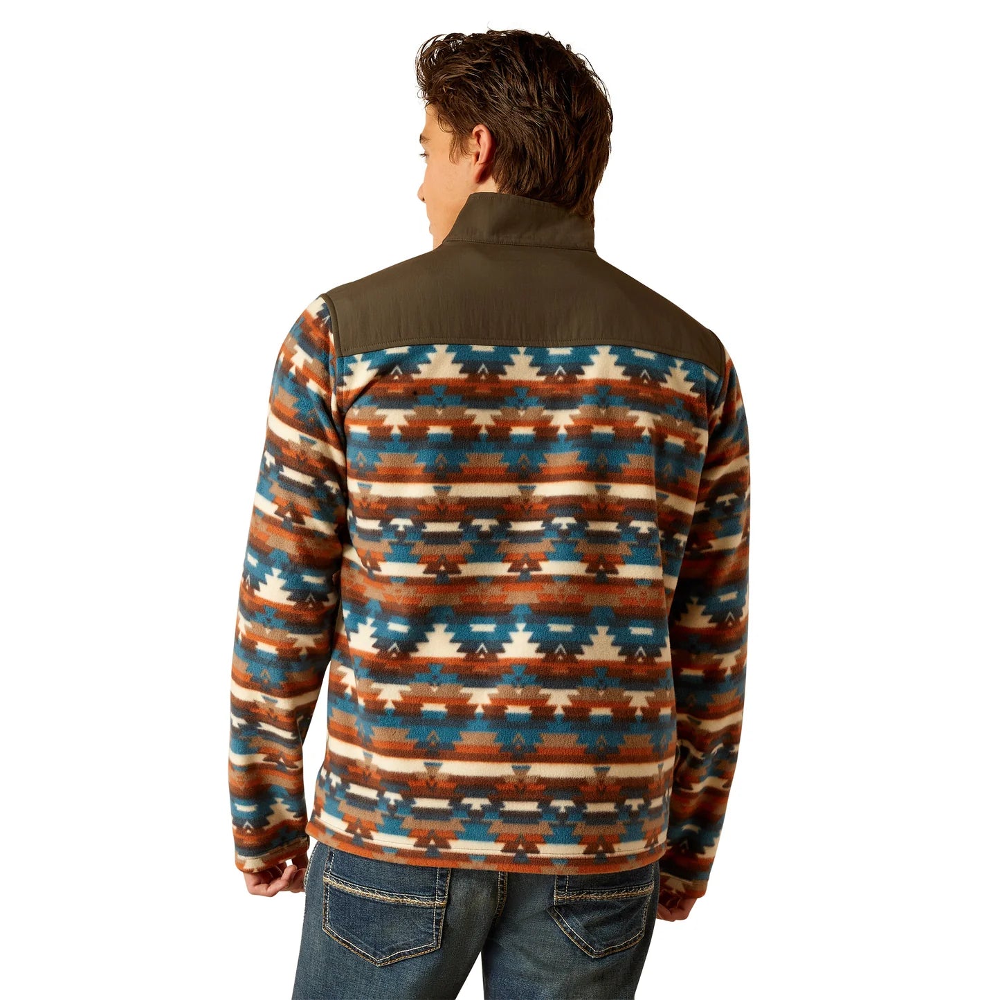 ARIAT TURQUOISE SERAPE BASIS 2.0 1/4 ZIP SWEATSHIRT- 2731