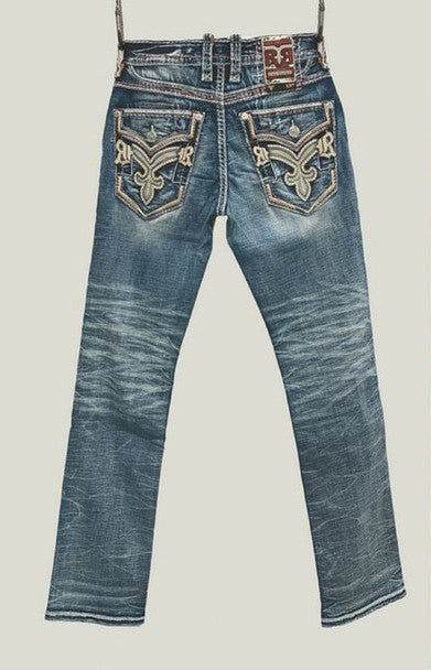 ROCK REVIVAL MEN PANTS MED BLUE RP5636J201R