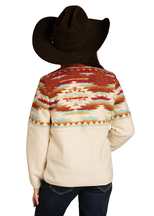 PAHANDLE SLIM  WOMENS BLACK YOUTH GIRLS AZTEC BORDER BERBER PULLOVER DG91C06863