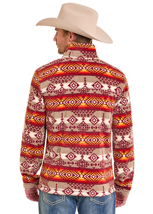 PANHANDLE SLIM MEN TAUPE AZTEC PLEECE PULLOVER DM91C07314