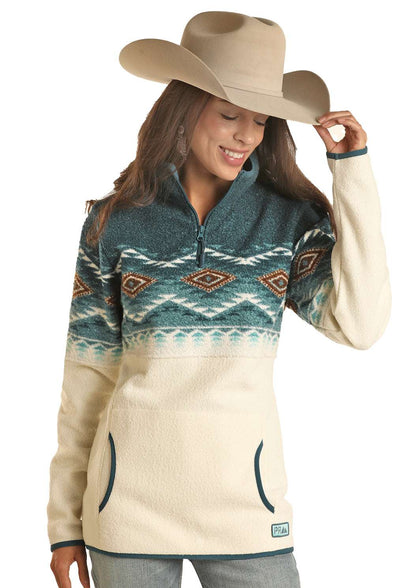 Chaqueta polar azteca negra para mujer Rock&amp;Roll 