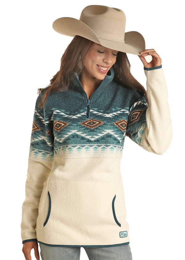 Chaqueta polar azteca negra para mujer Rock&amp;Roll 