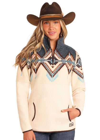 POWDER RIVER OUTFITTERS CHAMARRA PULLOVER BERBER DE BORDADO CARIBEÑO PARA MUJER DW91C04070