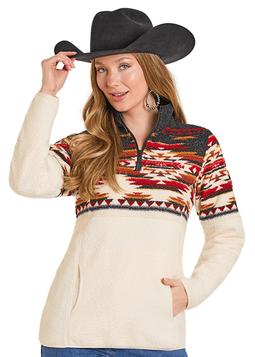 PULLOVER AZTECA NEGRO DELGADO BORDER BERBER DE MUJER PANHANDLE DW91C06863