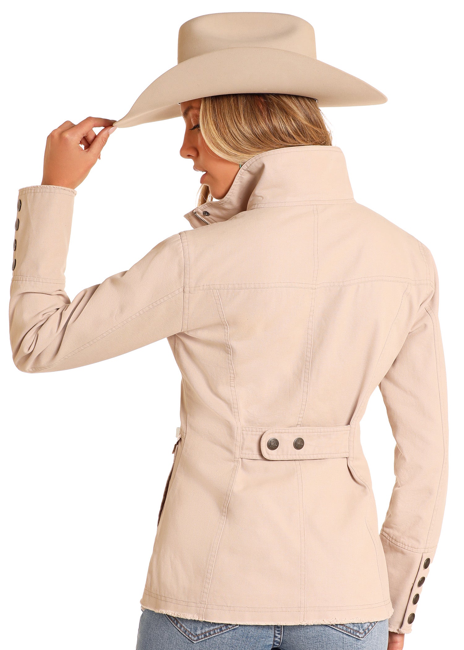 PANHANDLE  SLIM  WOMEN  BEIGE COTTON CANVAS JACKET DW92C04139