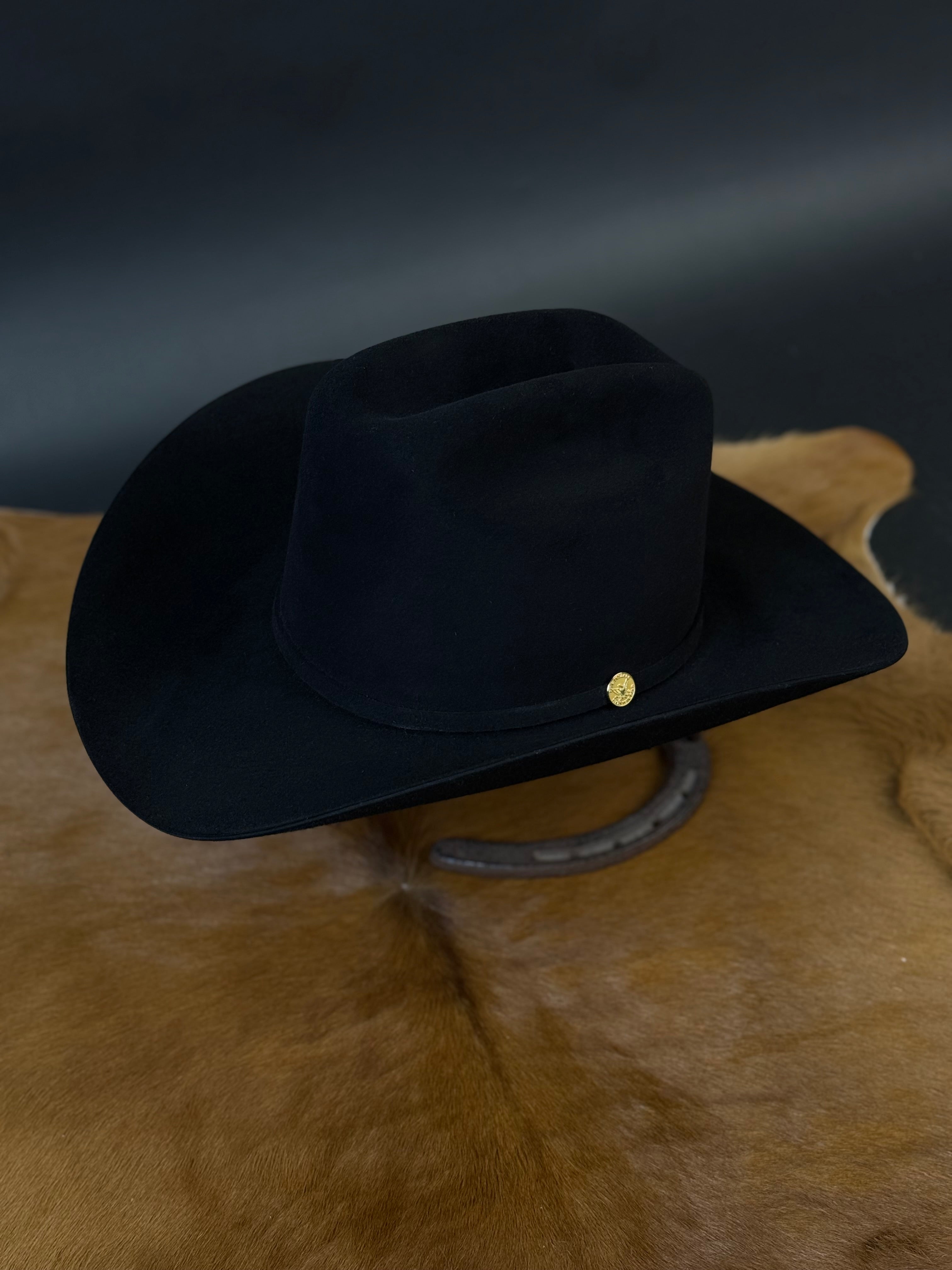 STETSON  100X THE GOLDEN EAGLE BLACK COPA ALTA PREMIUM FELT HAT