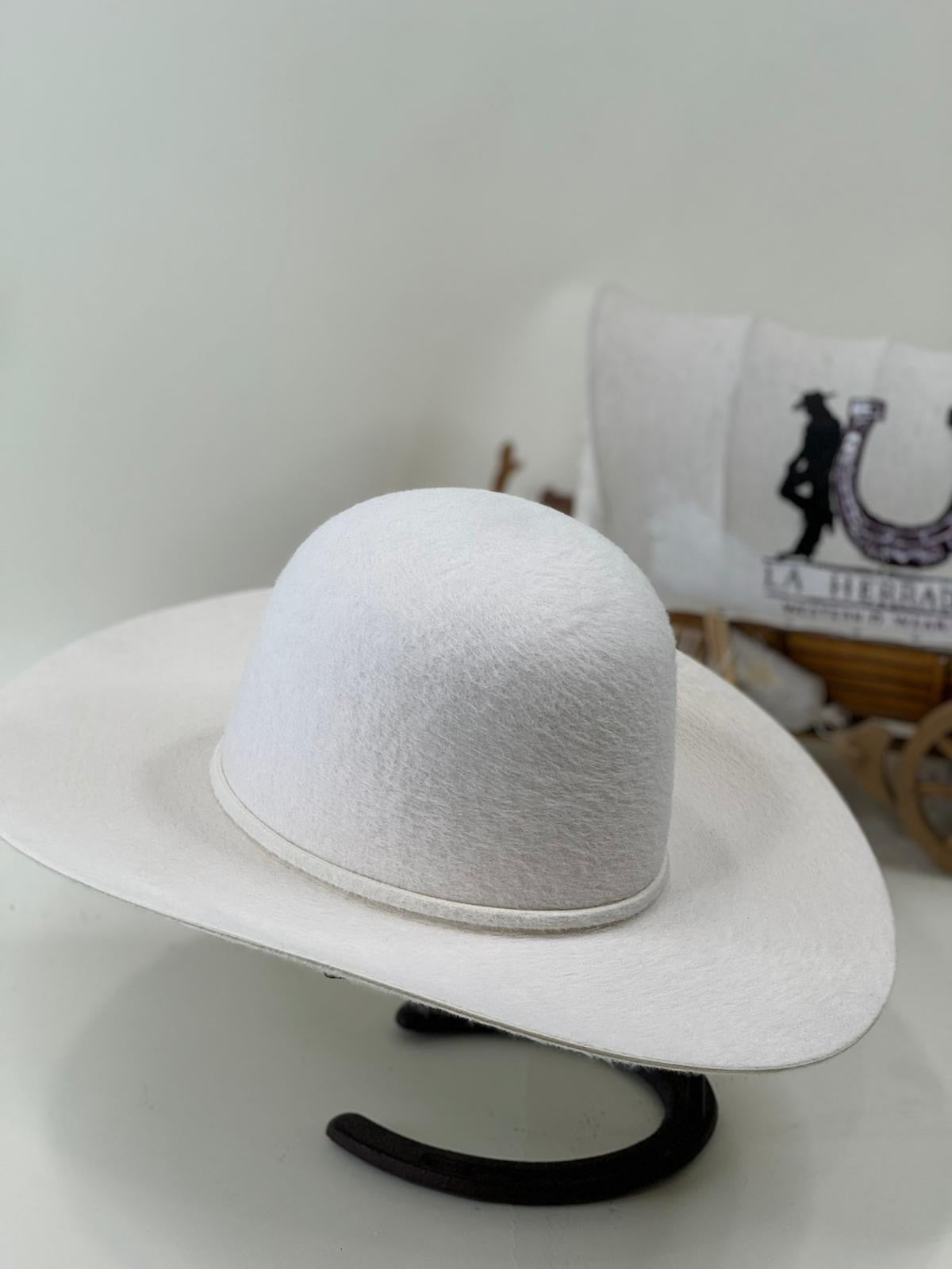 RODEO KING 10x GRIZZLY WHITE OPEN CROWN FELT HAT