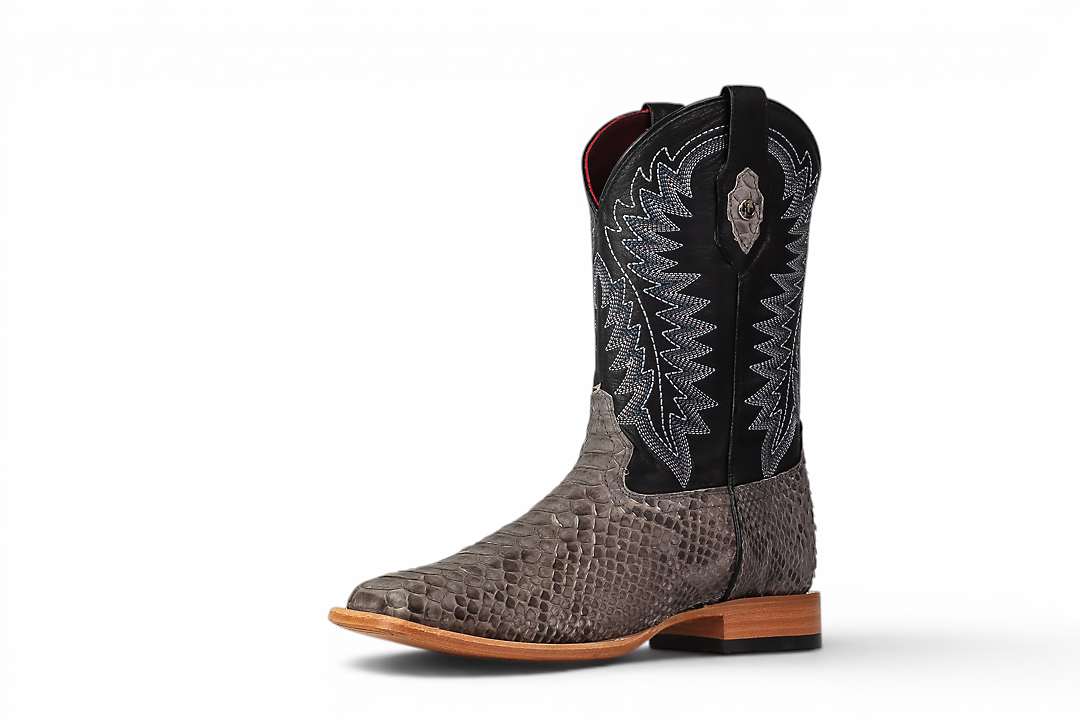LA HERRADURA LH006 MEN’S BOOTS EXOTIC-RANCHERA PYTHON GRAY NOBUCK SQ TOE EE