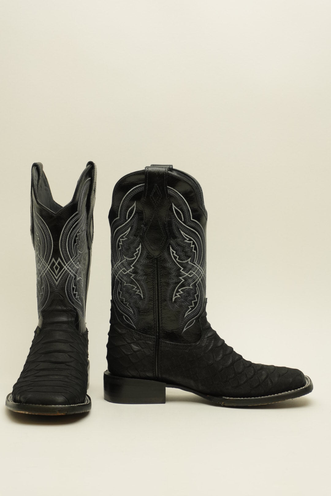 LA HERRADURA MENS DANIEL PITON JUMBO NOBUCK NEGRO BARZA SQUARE TOE BOOT