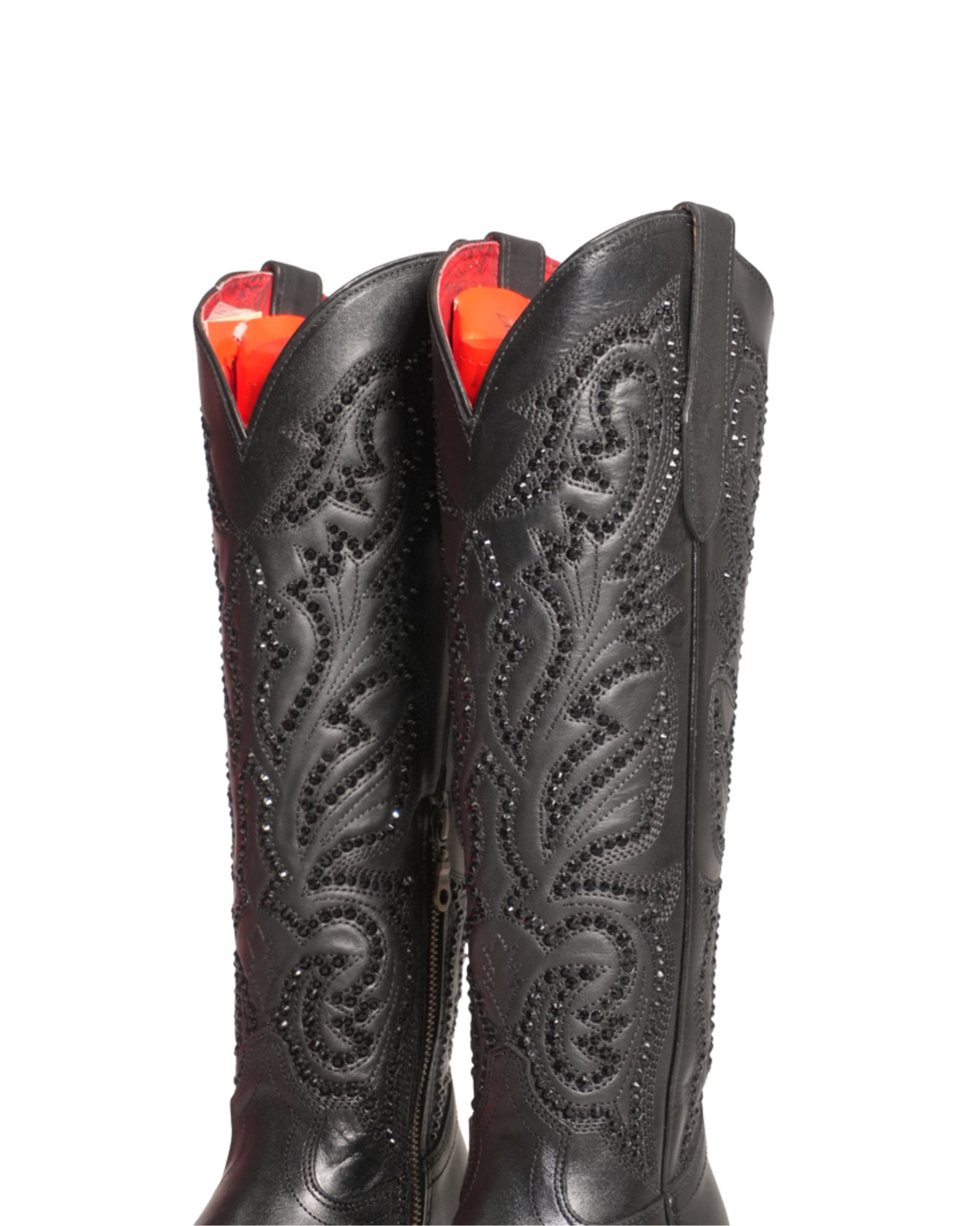 LA HERRADURA BOTA ALTA DE MUJER LUCILA PUNTUAL ALCE NEGRO PUNTA DE AGUJA