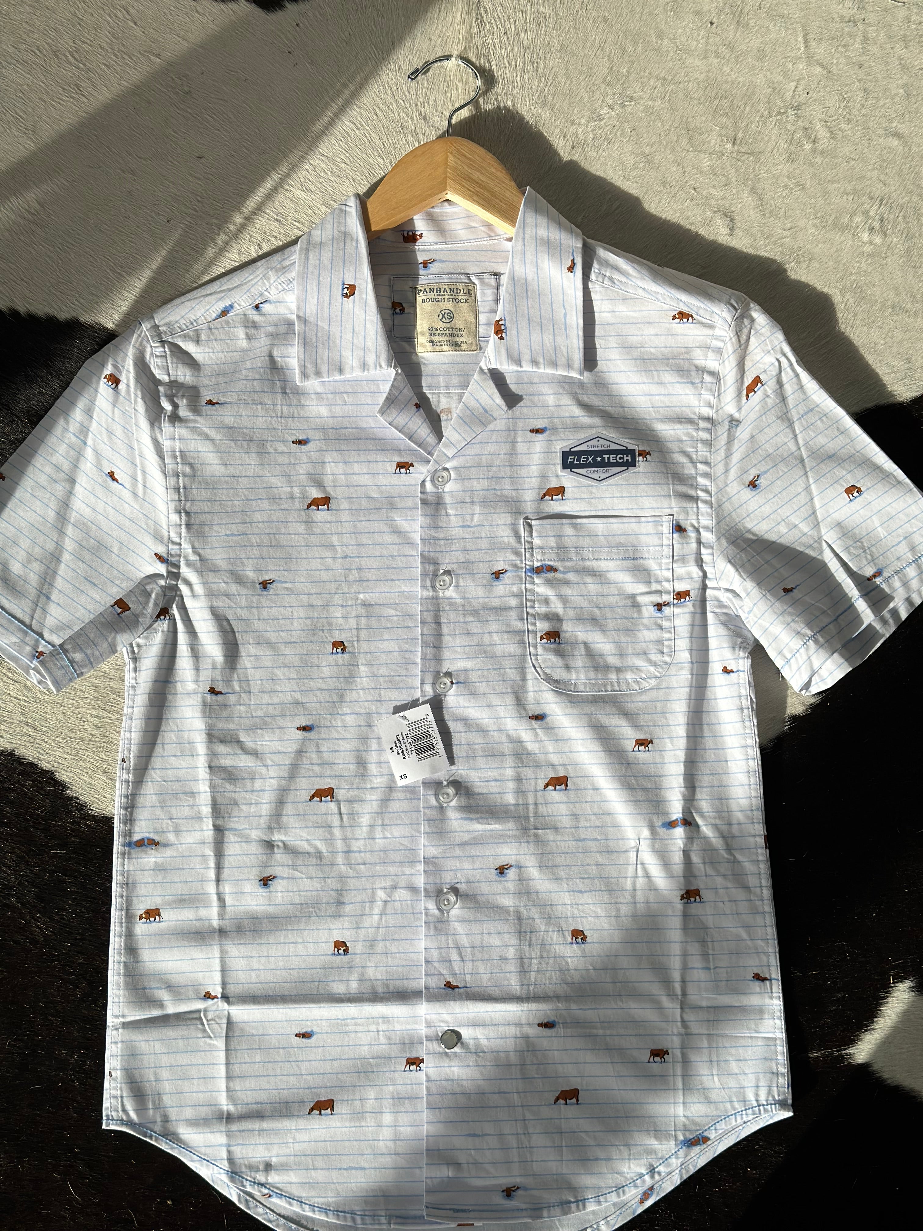 PANHANDLE SKY BLUE BUTTON SHORT SLEEVE SHIRT