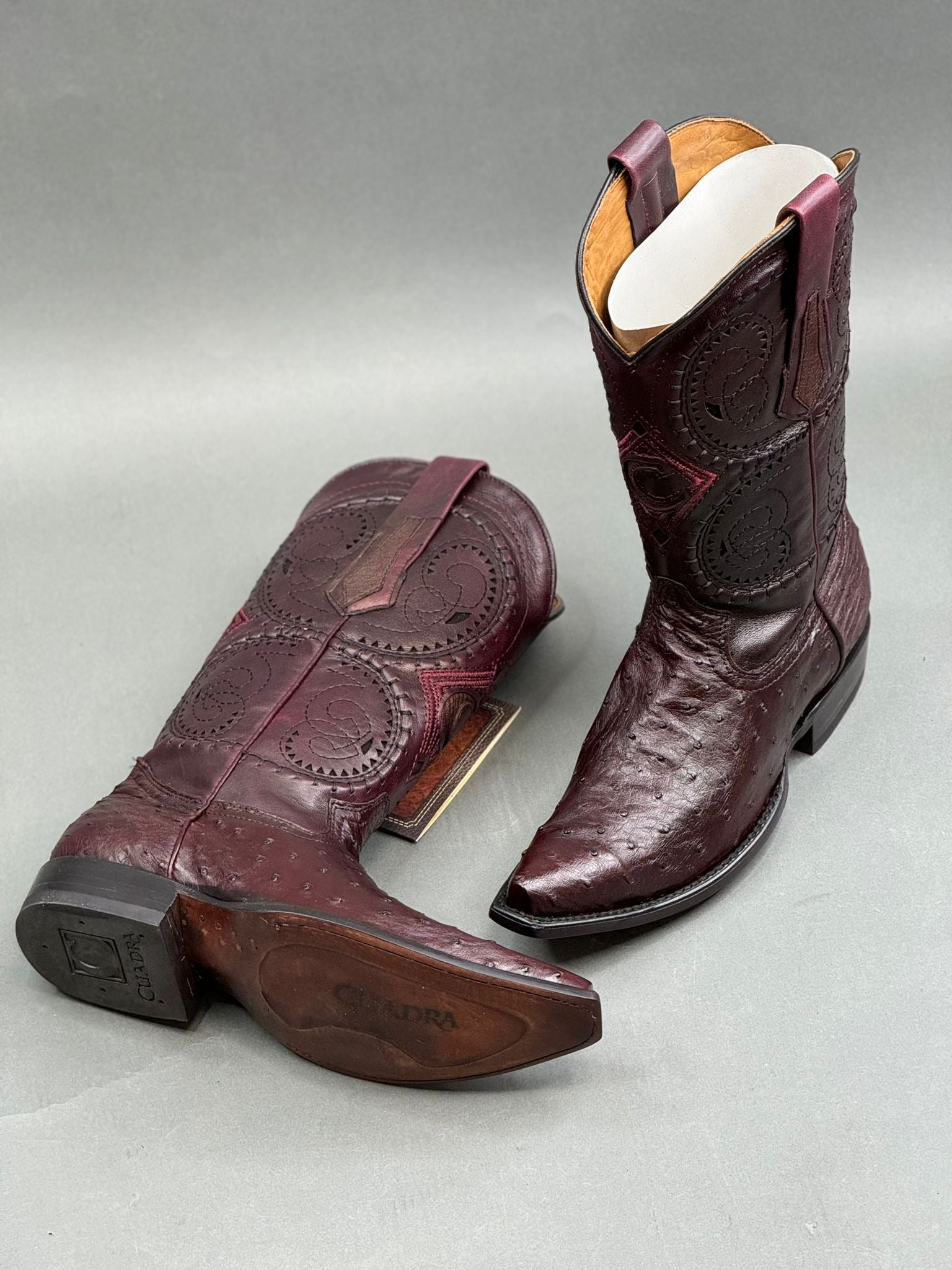 CUADRA BOOTS OSTRICH PORTO VINO SNIP TOE