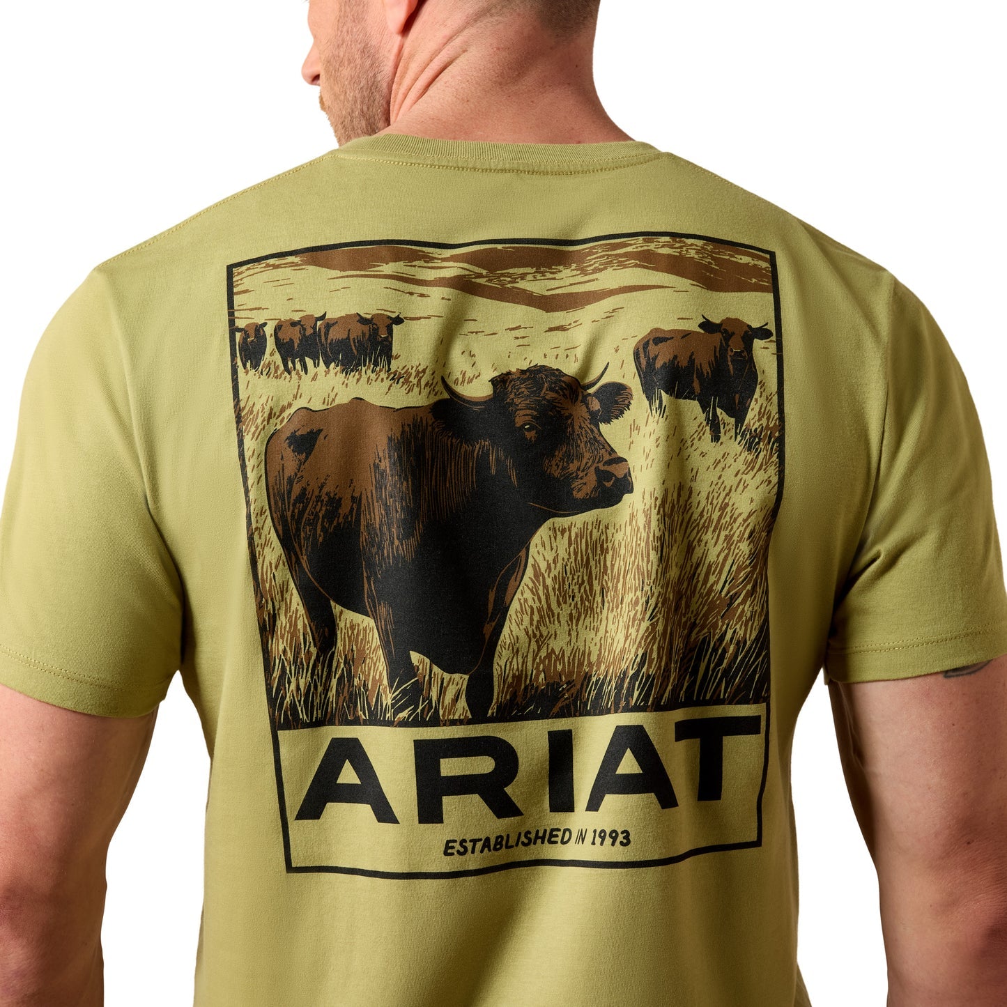 ARIAT MENS GRAZERS SS TSHR TENT GREEN 10079399
