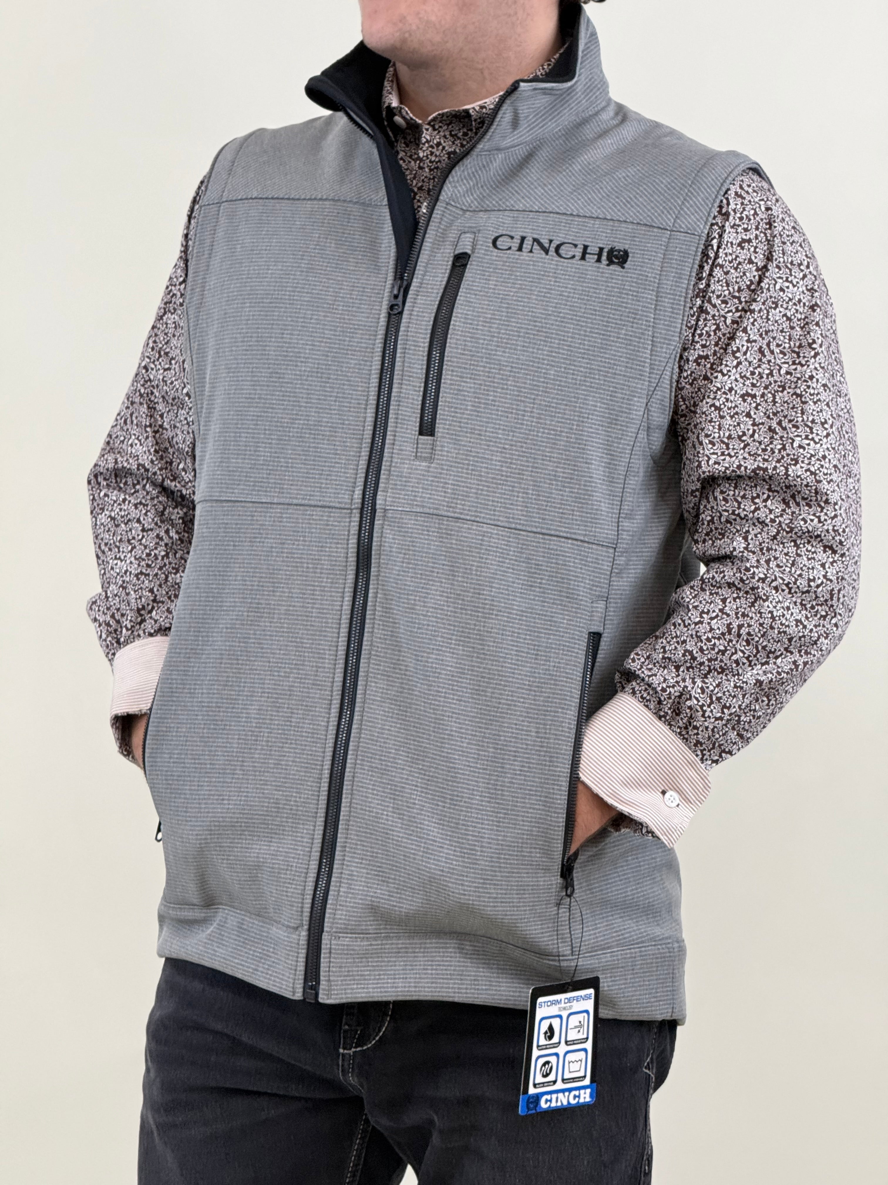 MENS CINCH BONDED VEST GRAY