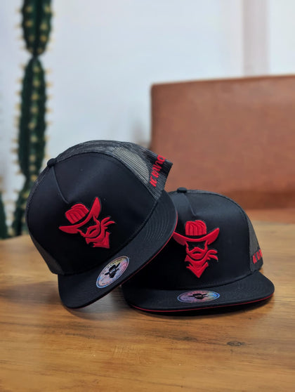 DE RANCHO HATS SNAPBACK RED LOGO BLACK