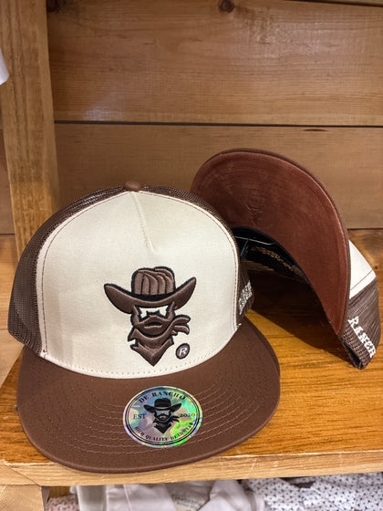DE RANCHO HATS SNAPBACK BEIGE AND BROWN NETTING