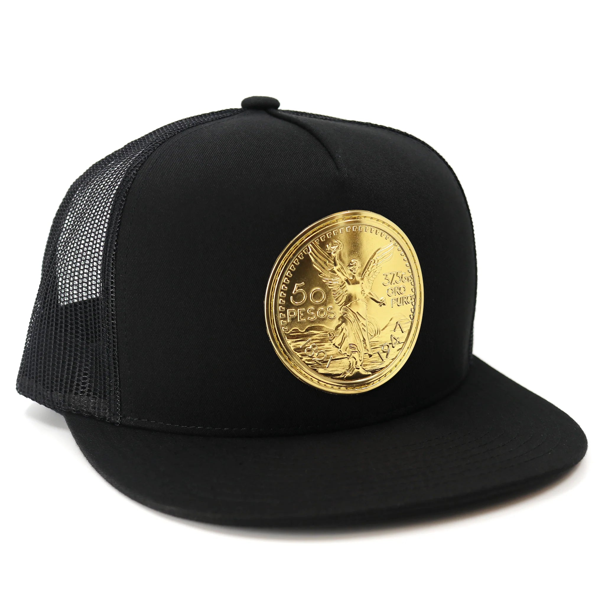 EL VIEJON BLACK EL CENTE ORO FLAT VISOR HAT