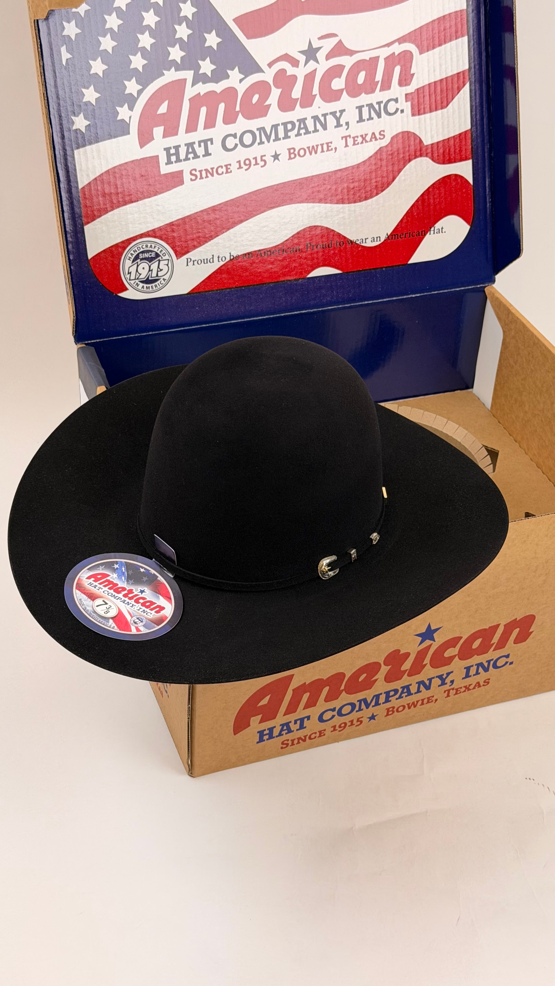 40X American Felt Hat Black Open Crown