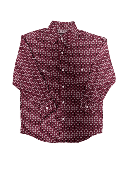 PANHANDLE KIDS GEO LS SNAP BURGUNDY - RSBSOSR0EZ