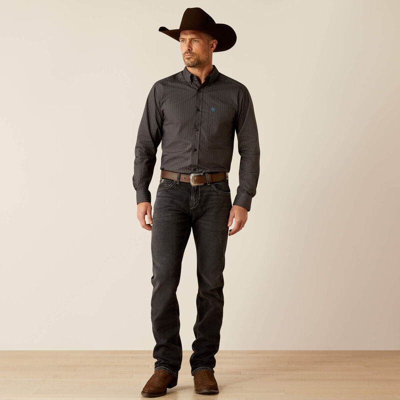 Ariat Pompey Fitted Black Long Sleeve Shirt - 3917