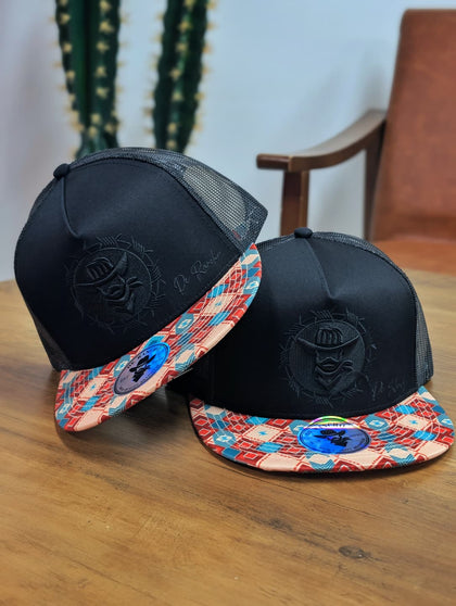 DE RANCHO HATS SNAPBACK AZTEC PRINT BLACK