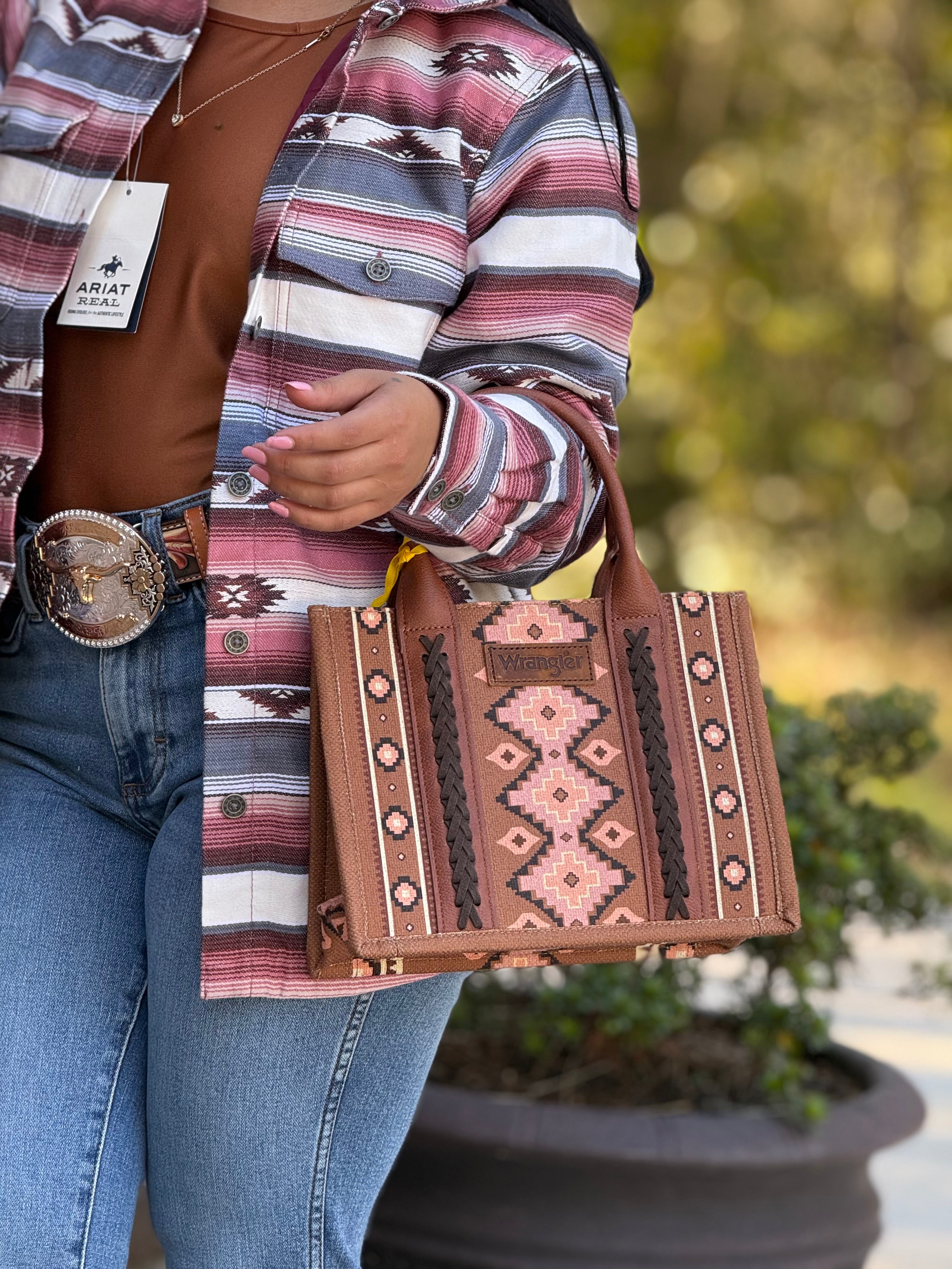 WRANGLER BROWN AZTEC HAND BAG