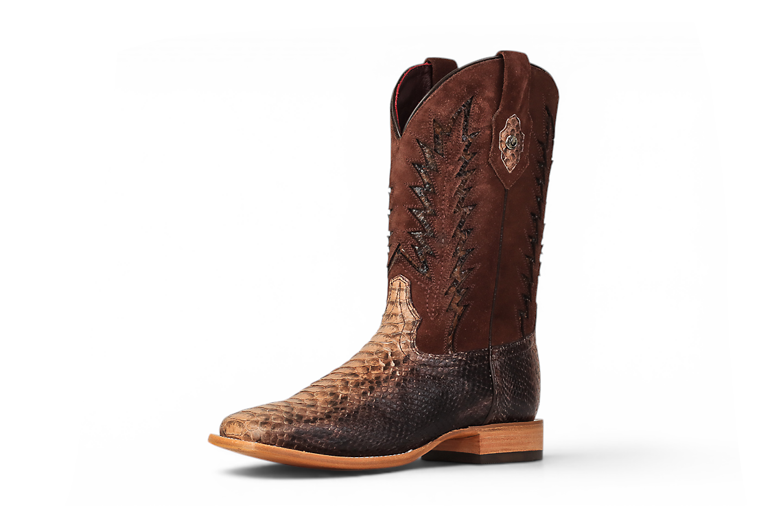 LA HERRADURA LH010 BOTAS DE HOMBRE PYTHON EXÓTICO-RANCHERA ANTIGUO BICOLOR PUNTA CUADRADA EE