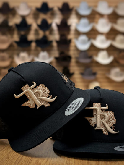 GORRA DE CAMIONERO NEGRA SNAPBACK RANCHO TEXAS