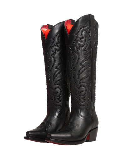 LA HERRADURA WOMEN TALL BOOT LUCILA PUNTUAL ALCE NEGRO SNIP TOE