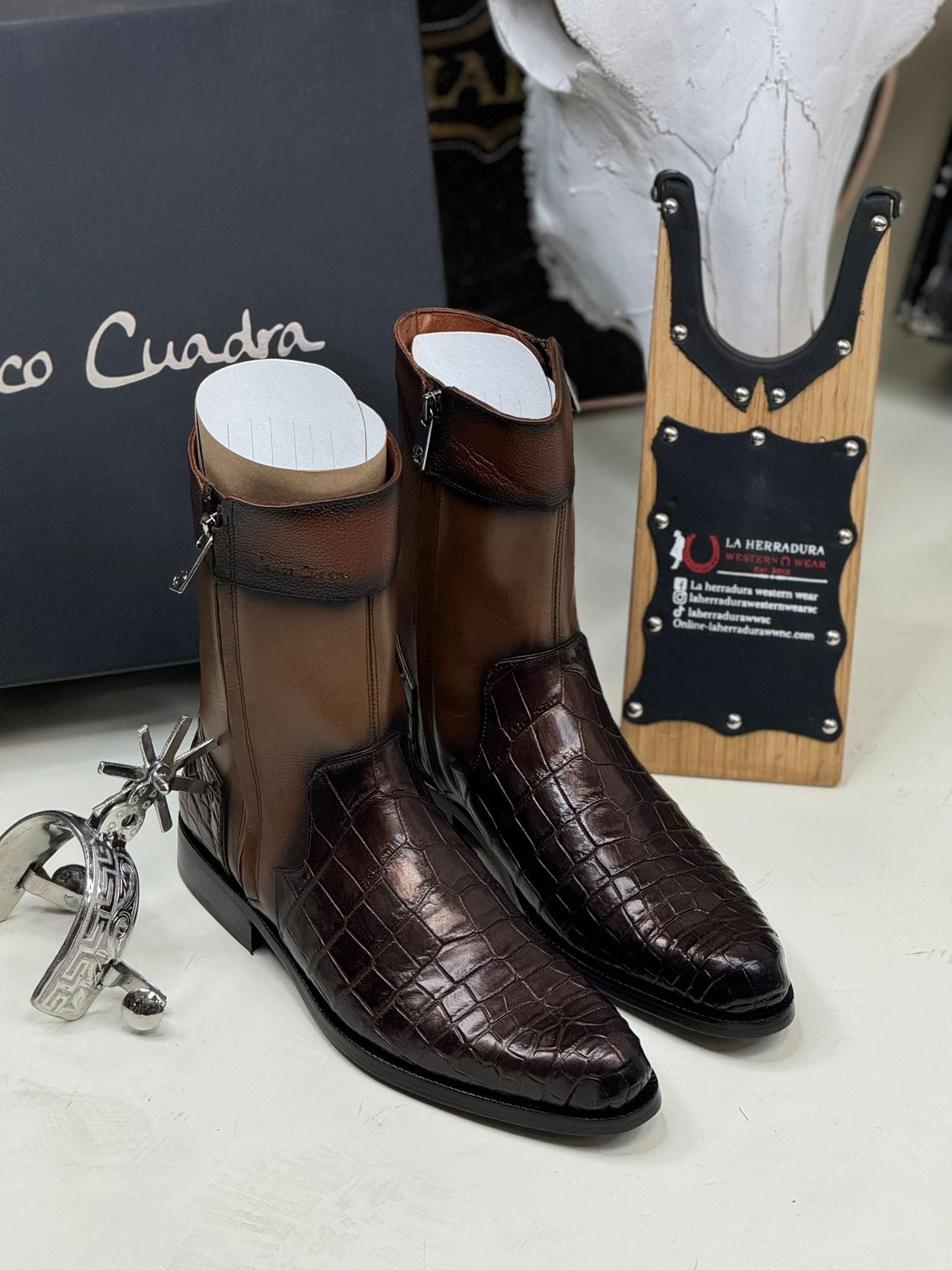 FRANCO CUADRA INCA TOBACCO NILOTICUS COCODILE SHORT BOOT