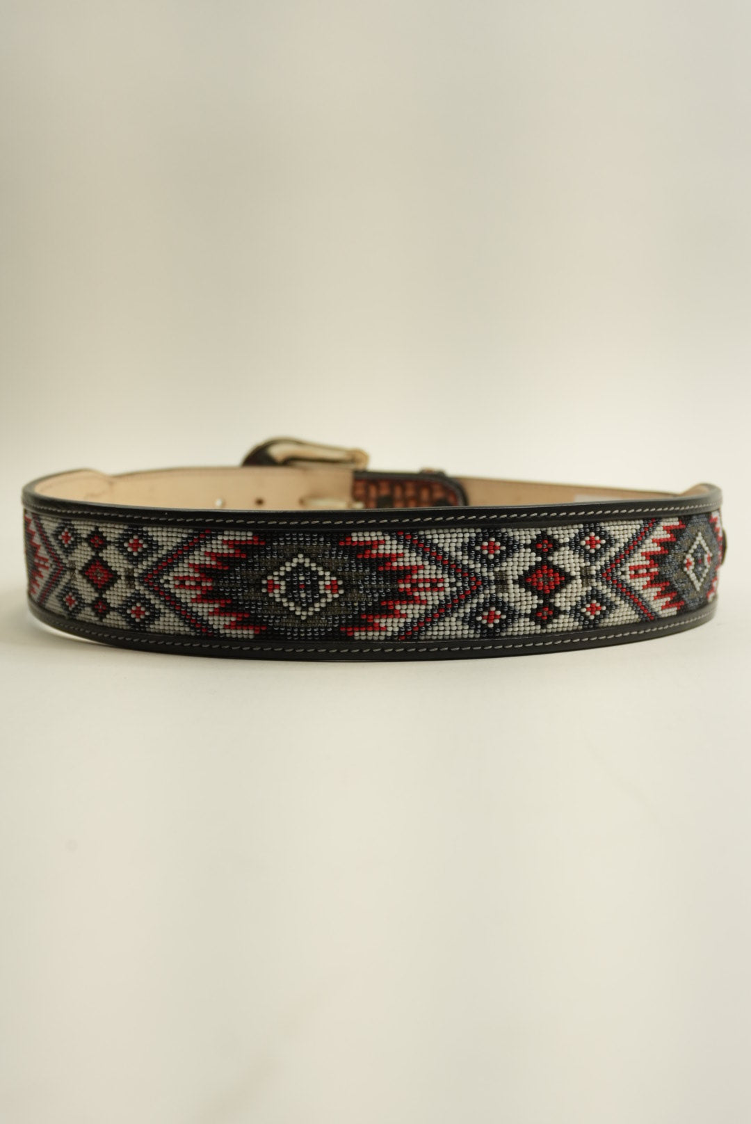 LA HERRADURA THIN BELT AZTEC RED/GREY NEW DESIGN