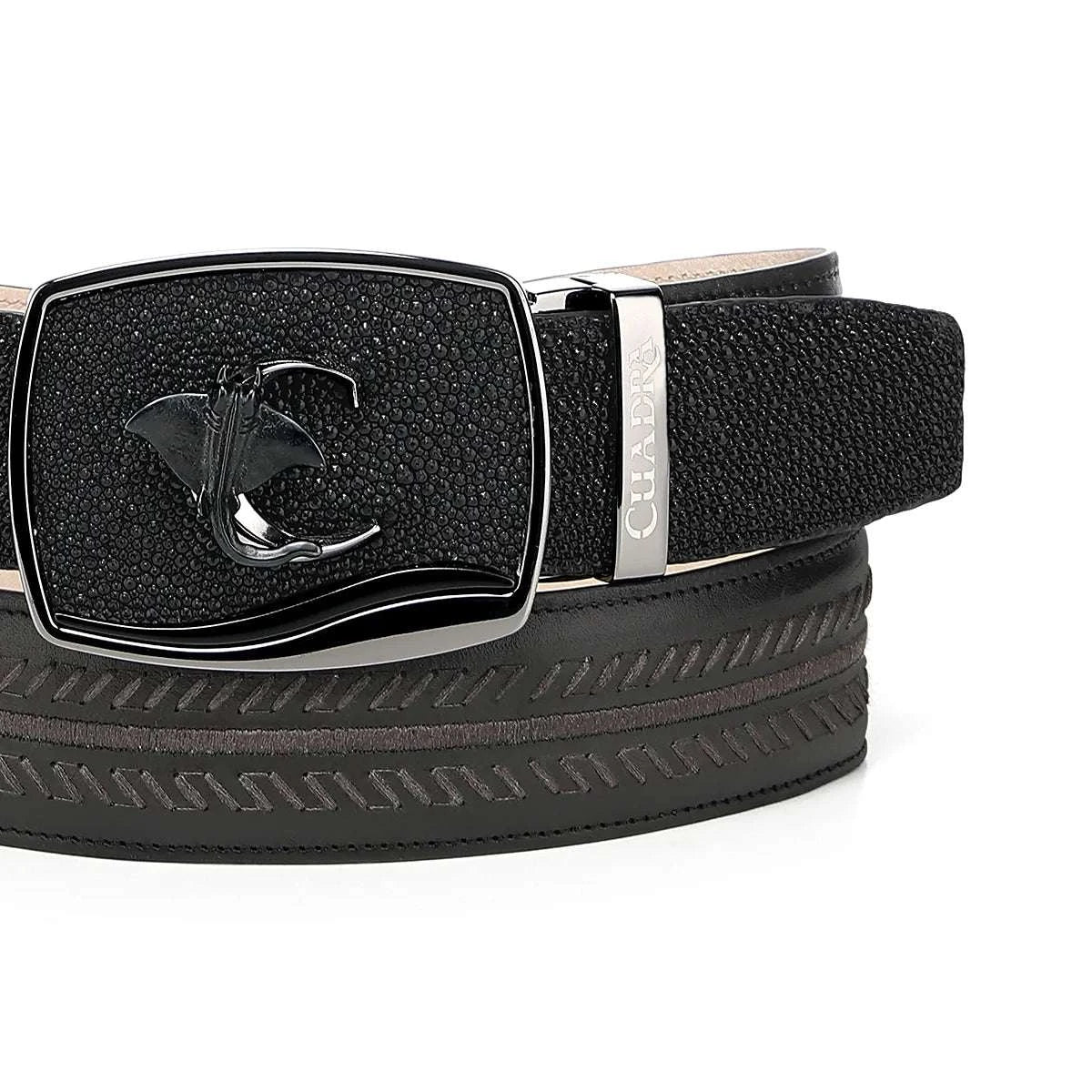 CUADRA CINTO MANTARRAYA NEGRO MN BLACK STINGRAY WOVEN BELT BC475 Laherradurawwnc.com