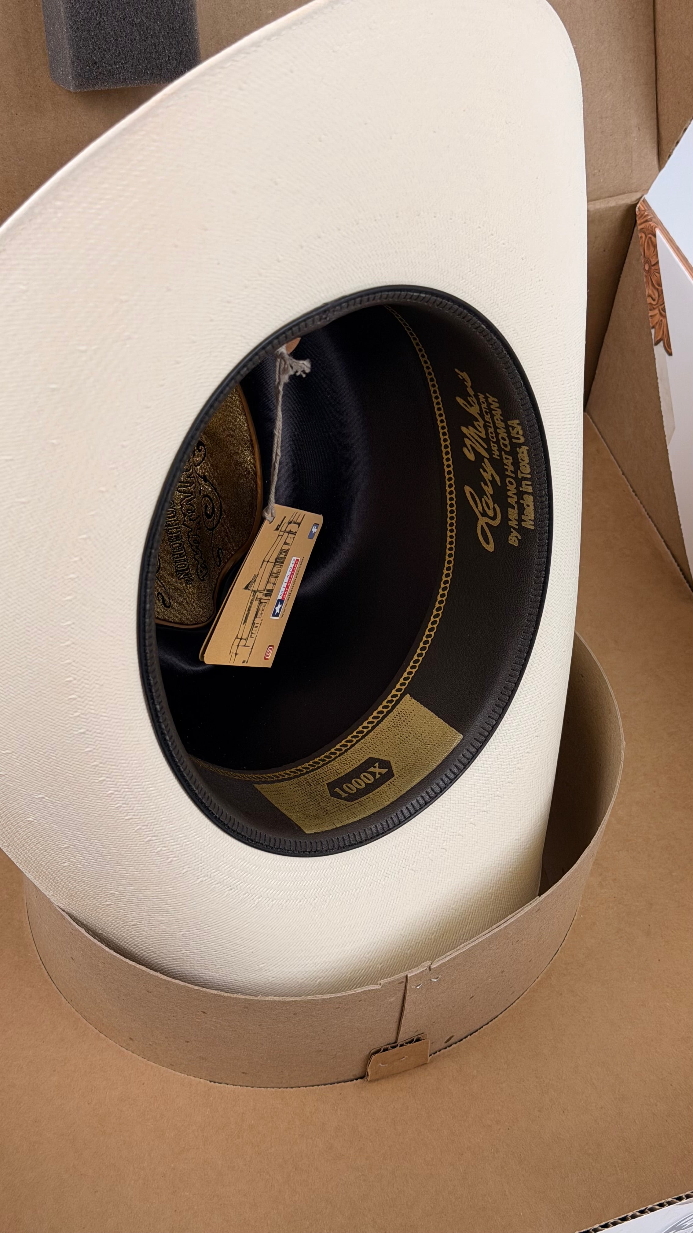 LARRY MAHAN 1000X EL MEJOR BLACK 3 1/2 STRAW HAT CATTLEMAN