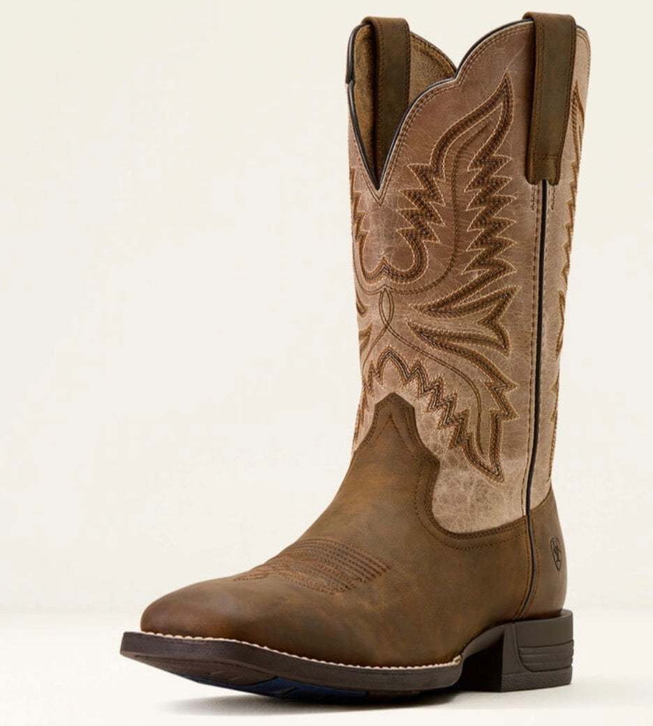 ARIAT MENS BOOT BRUSH CREEK AGED TAN/SMOKEY TAUPE WIDE SQUARE 10074181