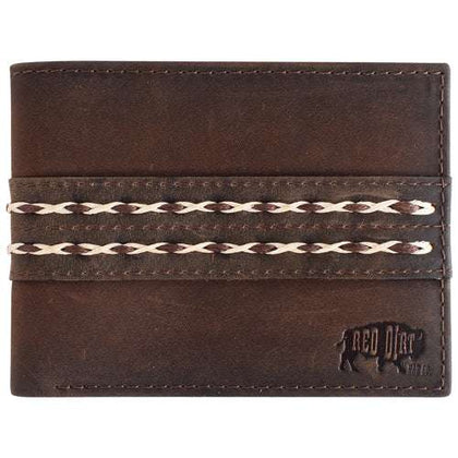 RED DIRT BROWN & WHITE BI-FOLD WALLET- 2520638819