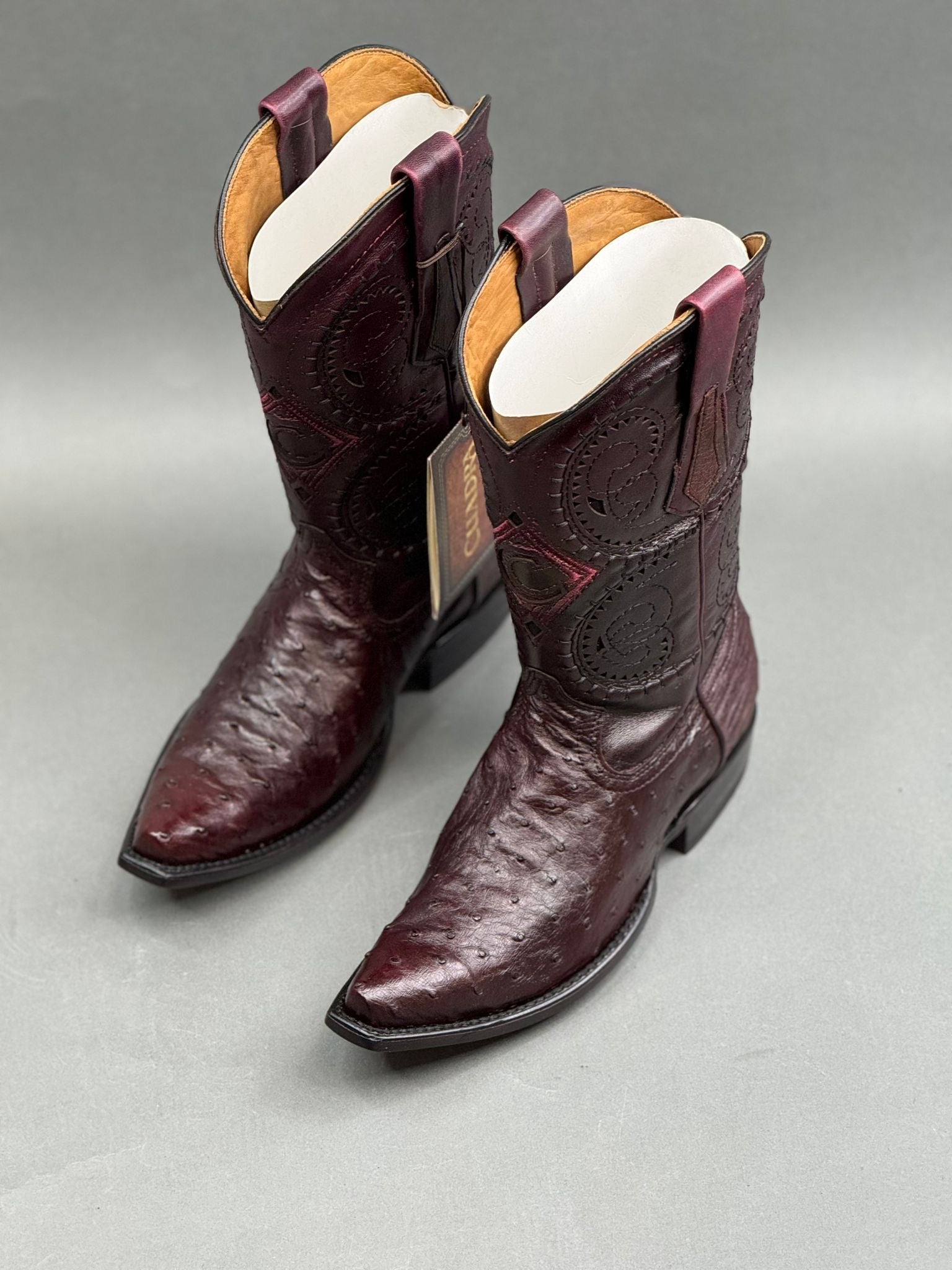 CUADRA BOOTS OSTRICH PORTO VINO SNIP TOE