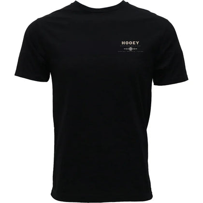 HOOEY BOYS TSHIRT BLACK CREW NECK WITH TAN LOGO ON BACK- HT2601BK