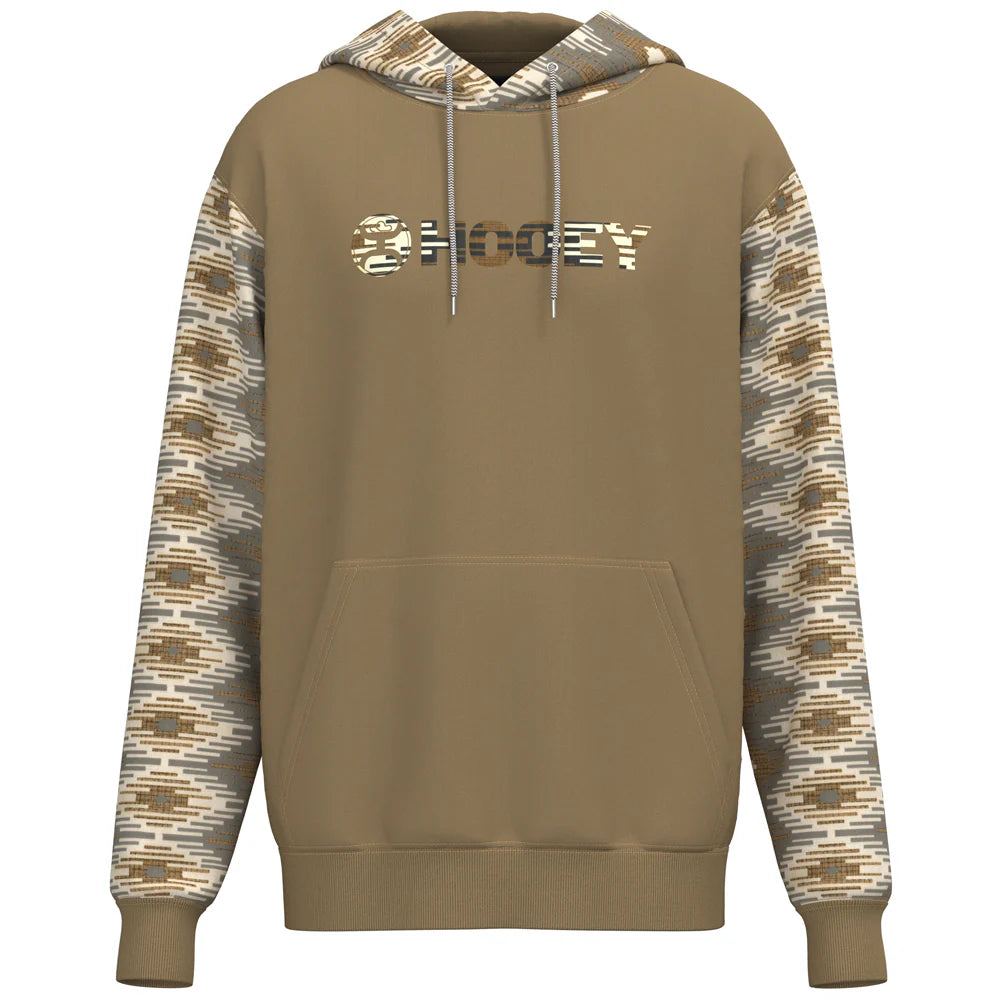 Hooey® Men's Hoodie "Lock-Up" Tan w/ Cream/Tan Aztec Pattern TNCR-S