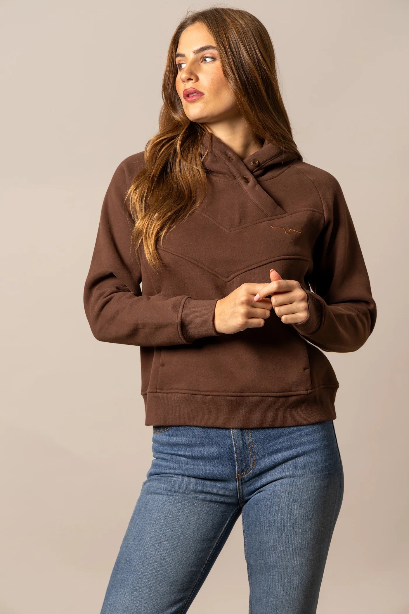 KIMES RANCH WOMENS ELLA BROWN HOODIE