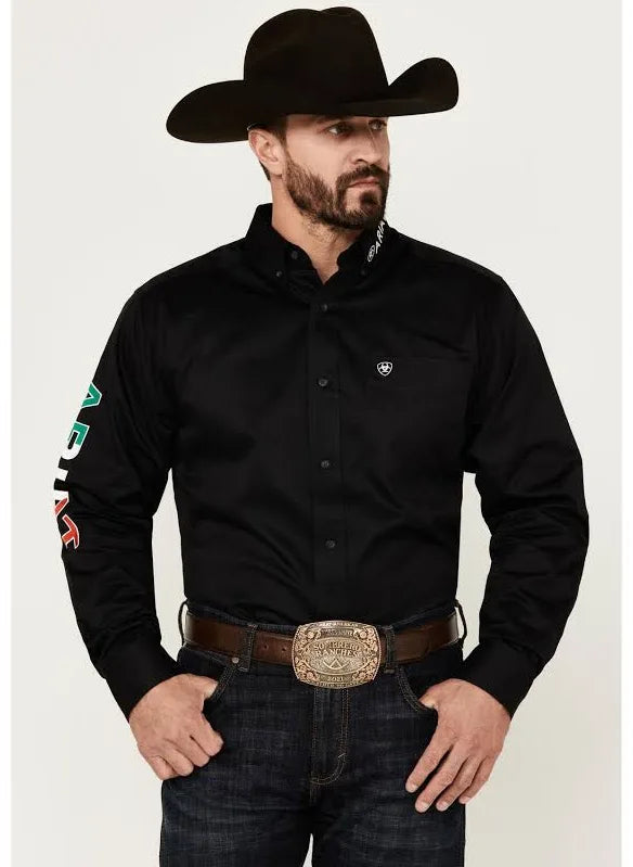 ARIAT TEAM LOGO TWILL FTD LS SHRT -10038914