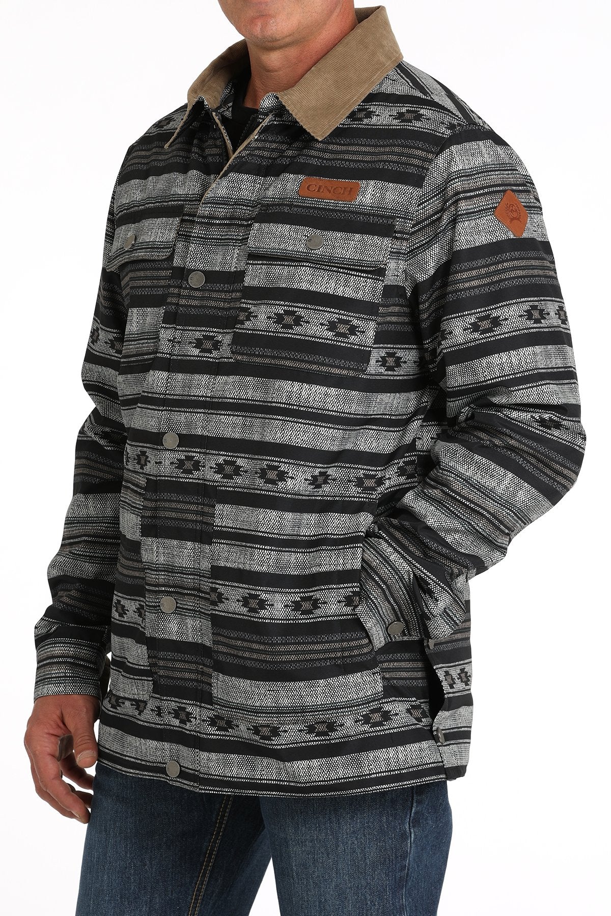 CINCH MENS BARN COAT BLACK/GREY