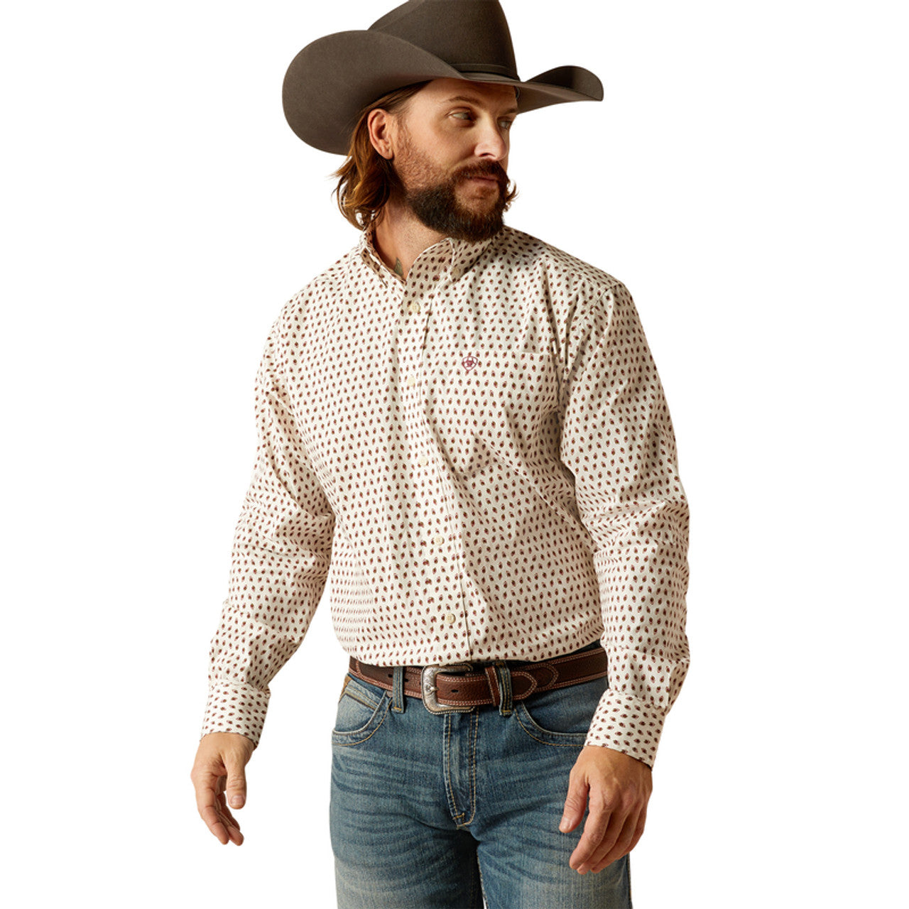 Ariat Shayne Fitted Long Sleeve Shirt Off-White - 2368