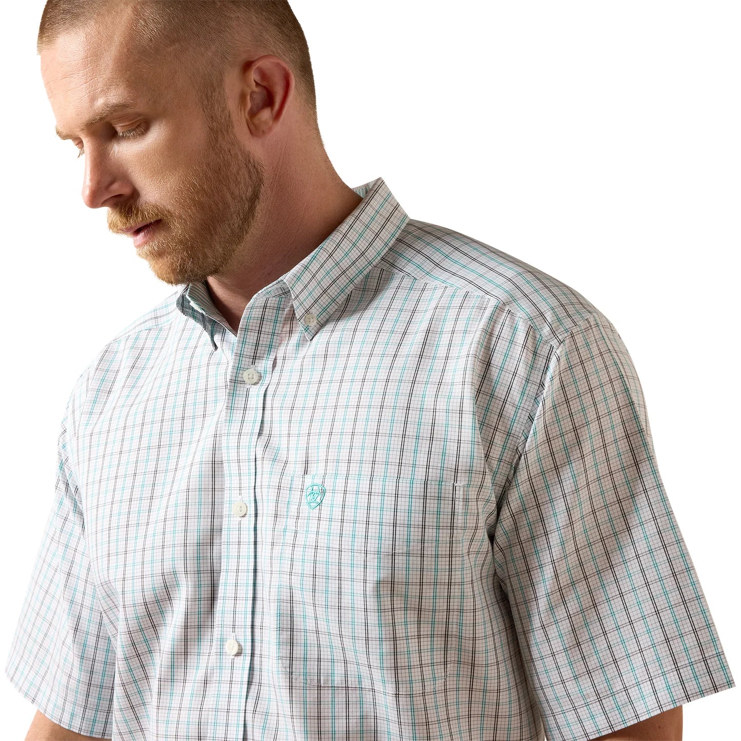 ARIAT CAMISA DE MANGA CORTA WF WINCHESTER SIN ARRUGAS CORTE CLÁSICO PARA HOMBRE - CUADROS BLANCOS MULTICOLOR 10073699
