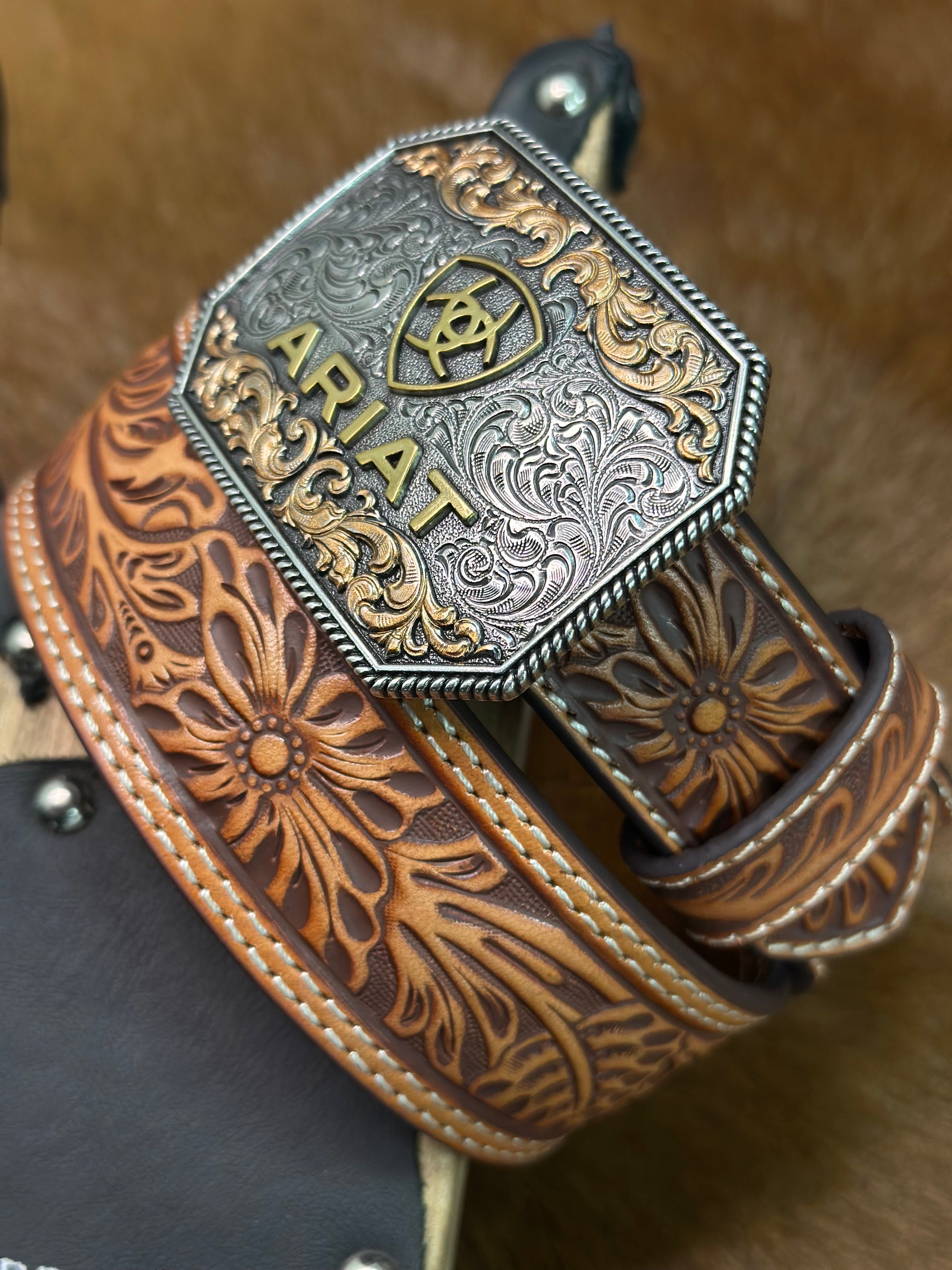 ARIAT KIDS UNISEX BROWN TOOLED BELT -A1309108