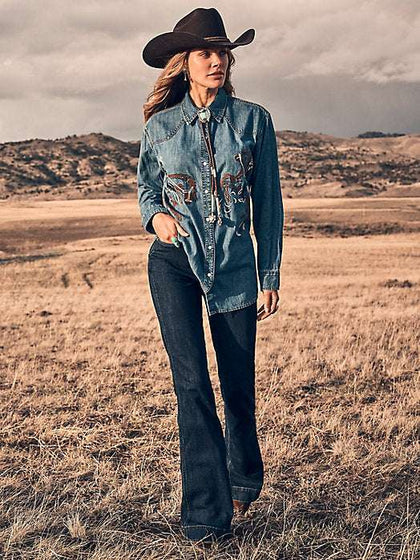 PANTALÓN DE MUJER WRANGLER RETRO DE TIRO ALTO 112371909