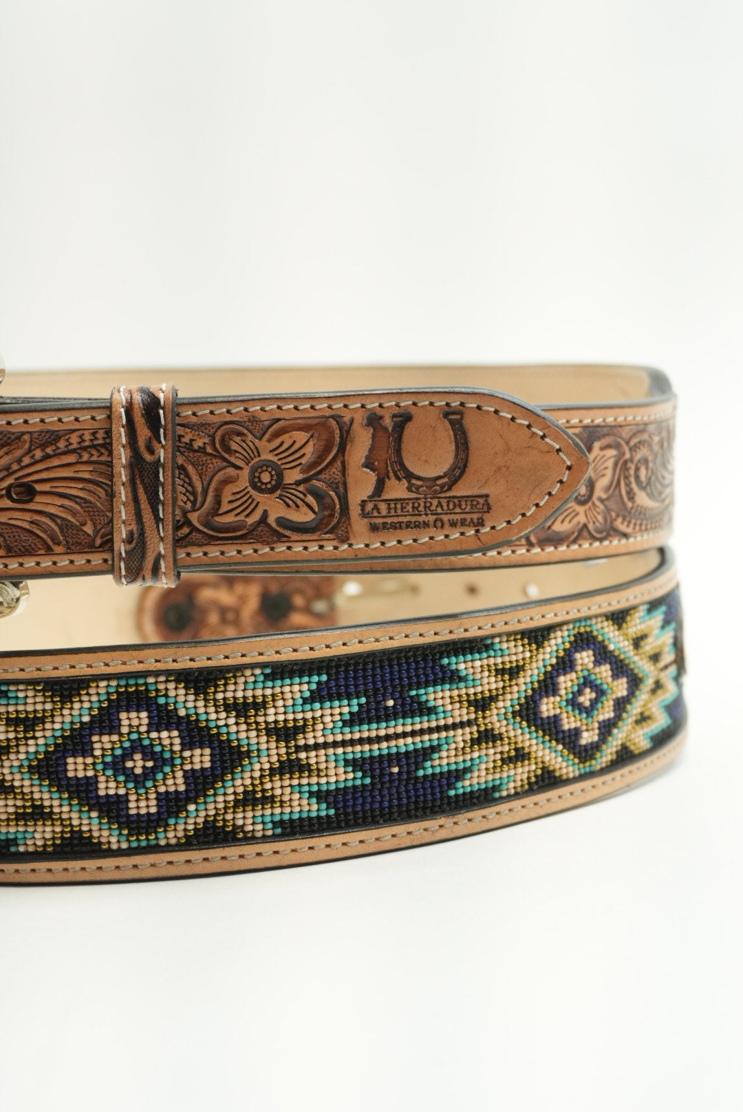 LA HERRADURA AZTEC NAVY BLUE/BEIGE NEW DESIGN BELT