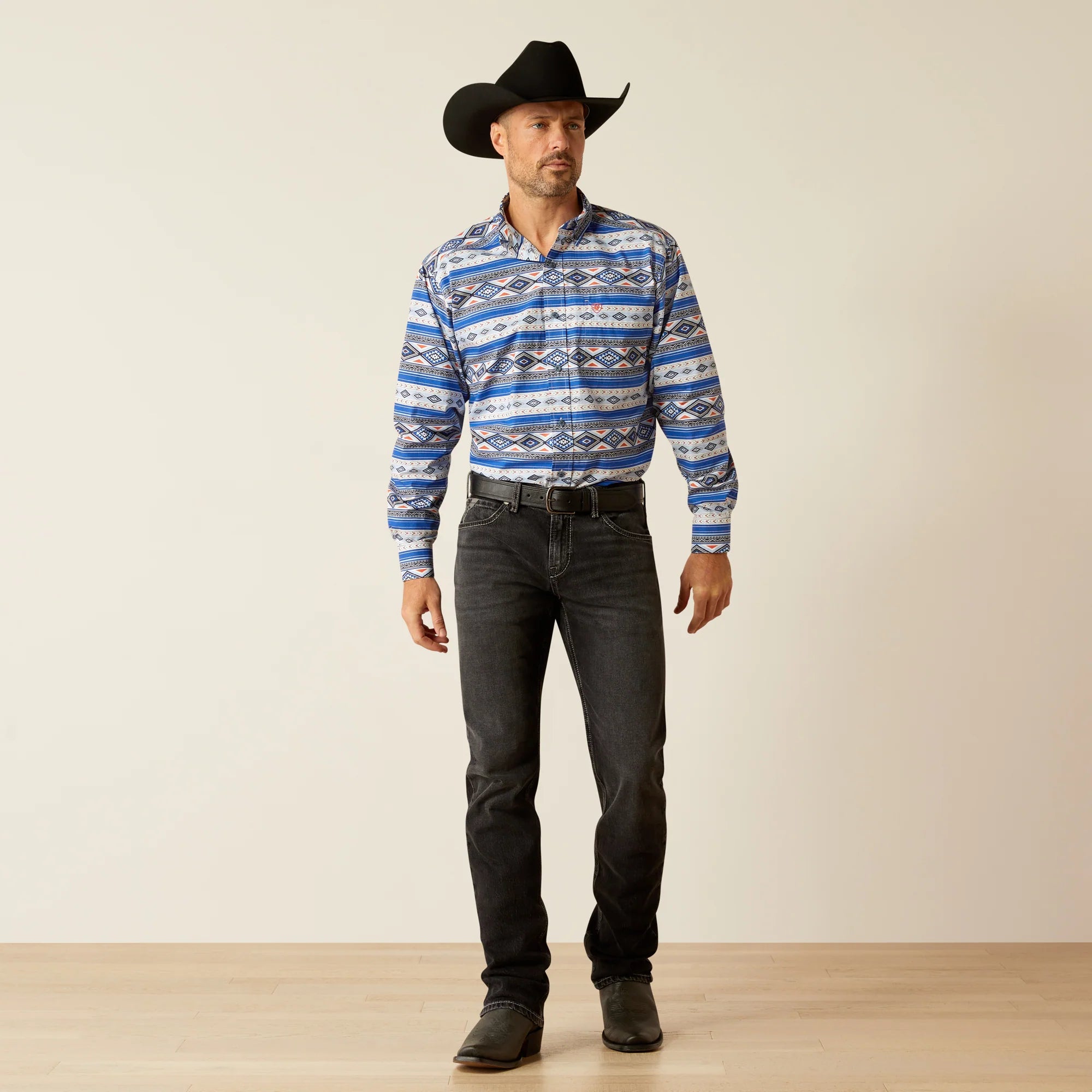 ARIAT CLASSIC  RYDER ROYAL BLUE LONG SLEEVE SHIRT